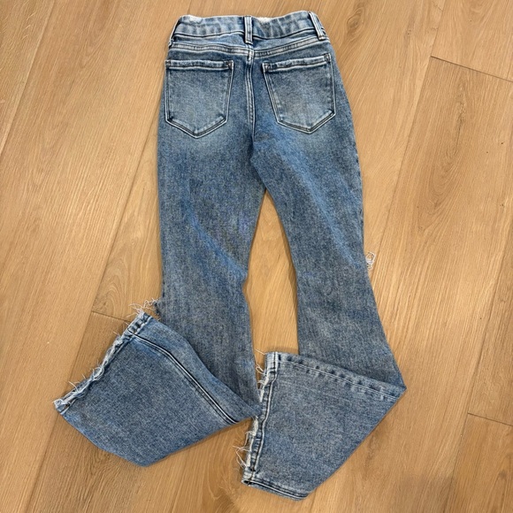 Flying Monkey Jeans Womens 22 Blue Distressed High Rise Flare - Picture 3 of 10